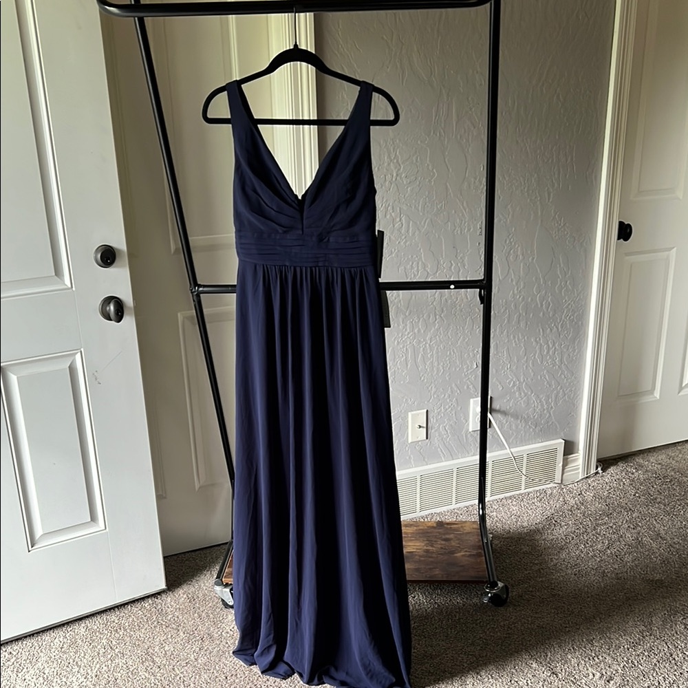 Lulu's Deep Blue Maxi bridesmaid Dress